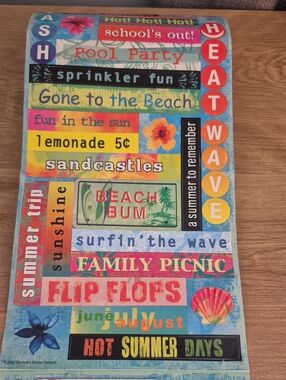 Beach-Themed Decorative Wall Sticker Sheet - Multicolor